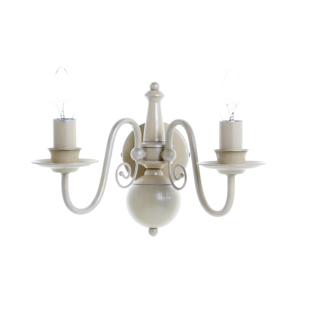 Bologna Twin Wall Light In Grey Or Cream Finish PG05579/02/WB