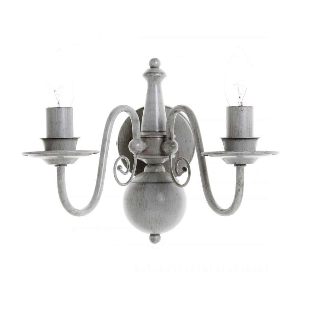 Bologna Twin Wall Light In Grey Or Cream Finish PG05579/02/WB