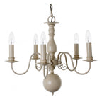 Bologna 5 Light Chandelier In Grey Or Cream Finish PG05579/05