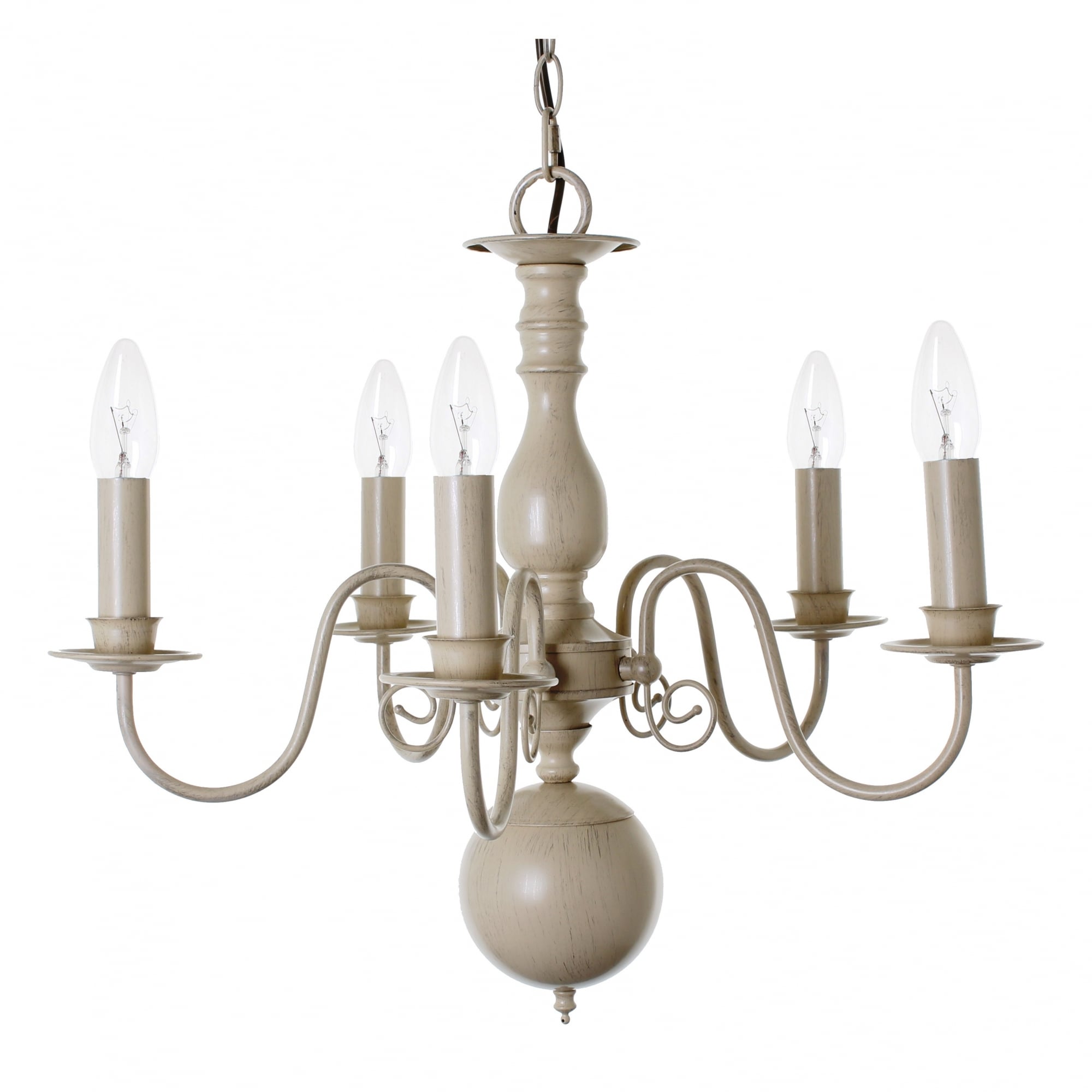 Bologna 5 Light Chandelier In Grey Or Cream Finish PG05579/05