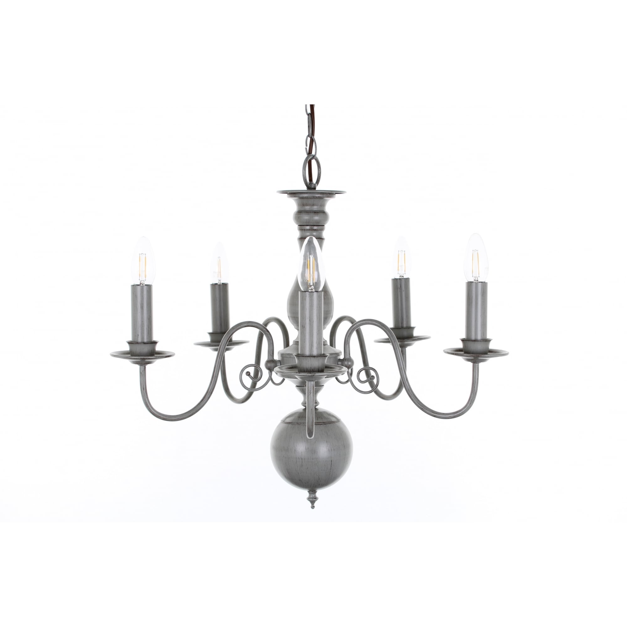 Bologna 5 Light Chandelier In Grey Or Cream Finish PG05579/05