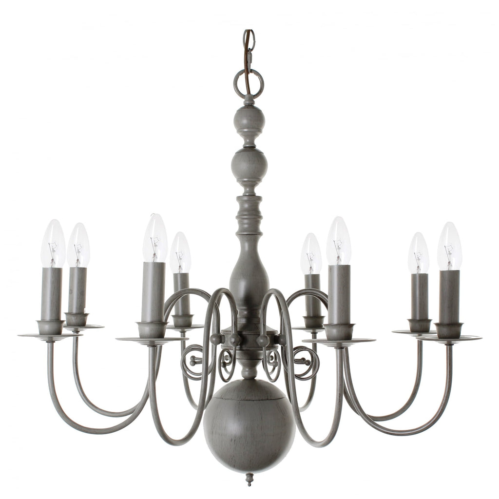 Bologna 8 Light Chandelier In Cream Or Grey Finish PG05579/08