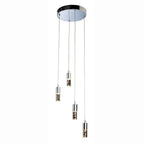 Focus LED Multi Drop Ceiling Light In Chrome Finish With Acrylic Bubble Shades 4885CH