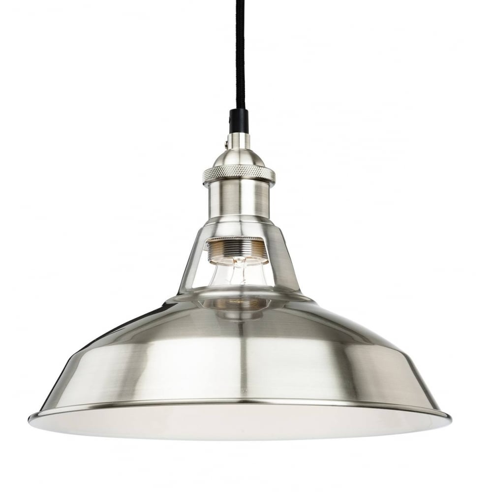 Albany Ceiling Pendant Light In Brushed Steel Finish 4867BS