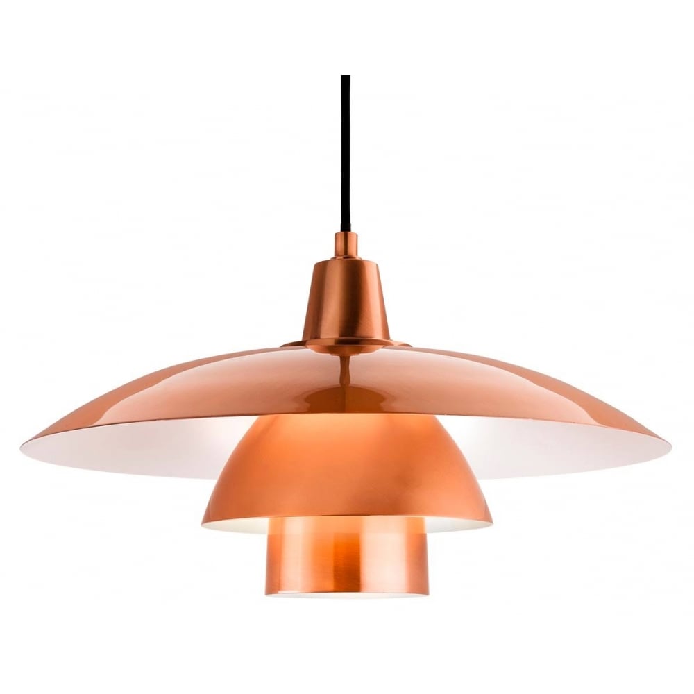 Olsen Contemporary Ceiling Pendant Light In Brushed Copper Finish 4853CP