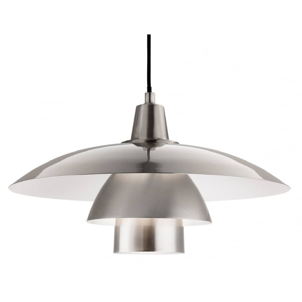 Olsen Contemporary Ceiling Pendant Light In Brushed Steel Finish 4853BS