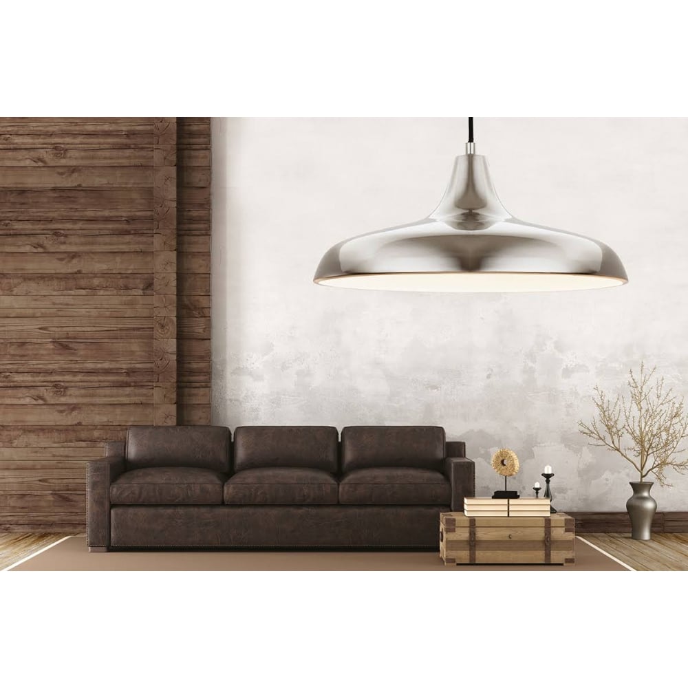 Curtis Contemporary Ceiling Pendant Light In Brushed Steel Finish 4854BS