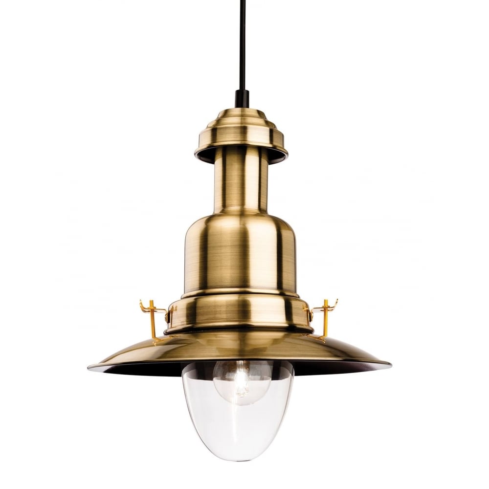Fisherman Classic Ceiling Pendant Light In Antique Brass Finish 4874AB