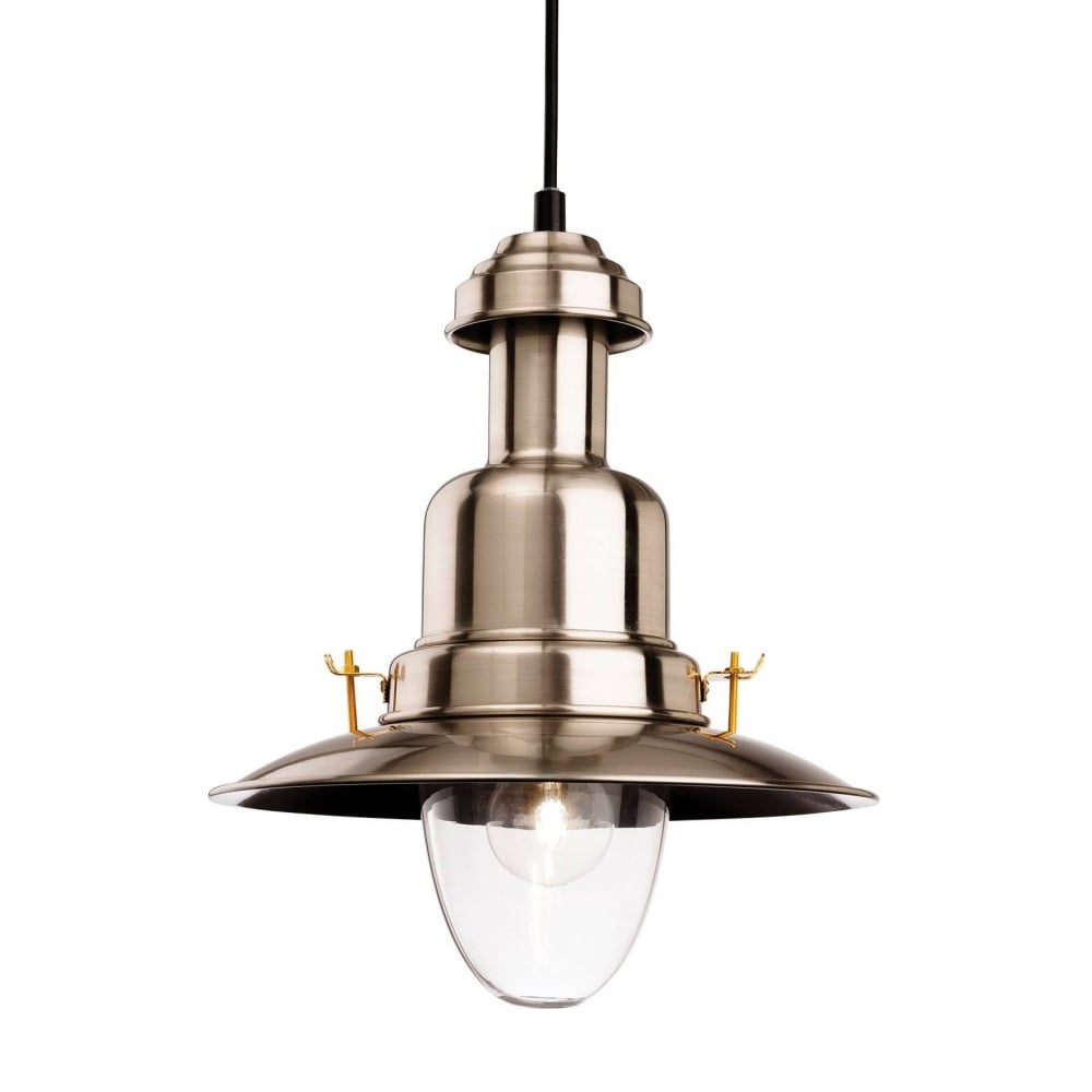 Fisherman Classic Ceiling Pendant Light In Brushed Steel Finish 4874BS