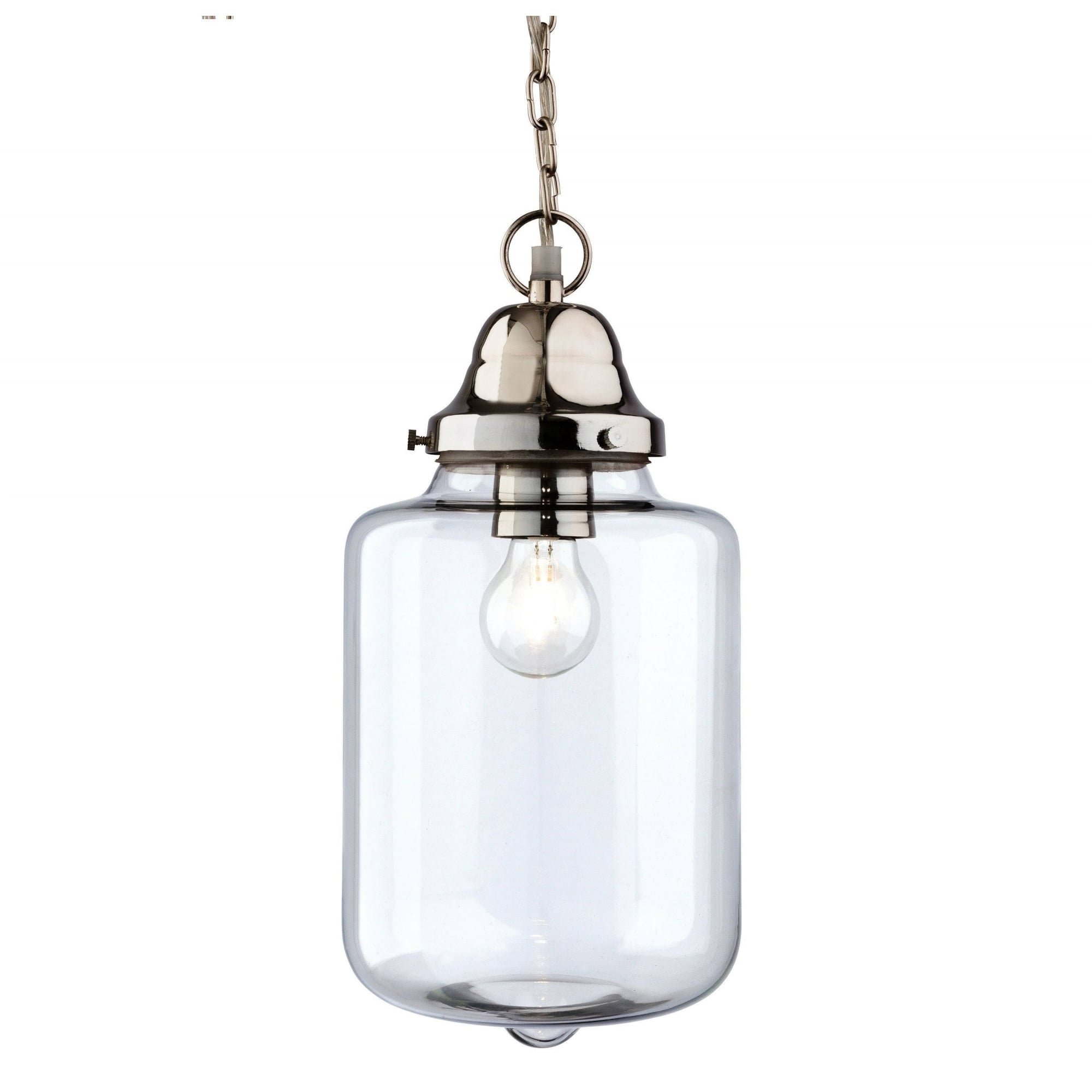 Craft Ceiling Pendant Lantern In Chrome Finish With Glass Shade 2348CH