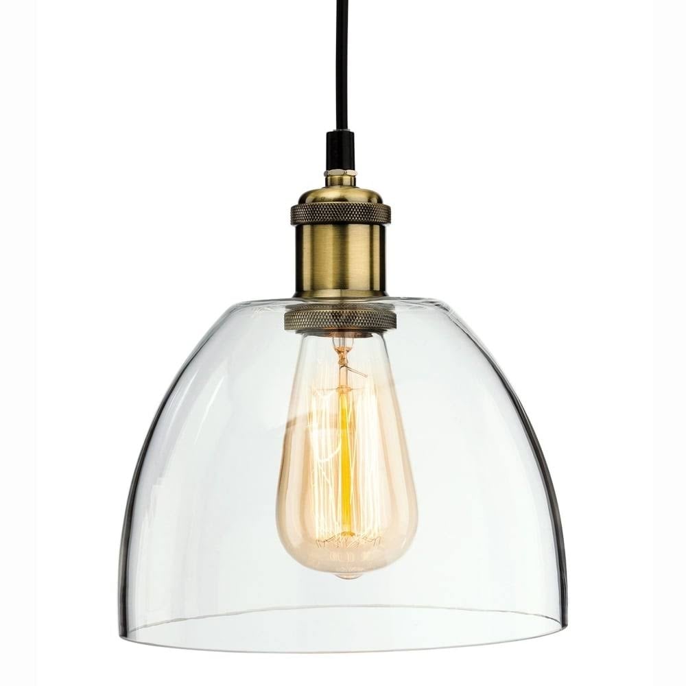 Empire Contemporary Glass Ceiling Pendant Light In Antique Brass Finish 4876AB