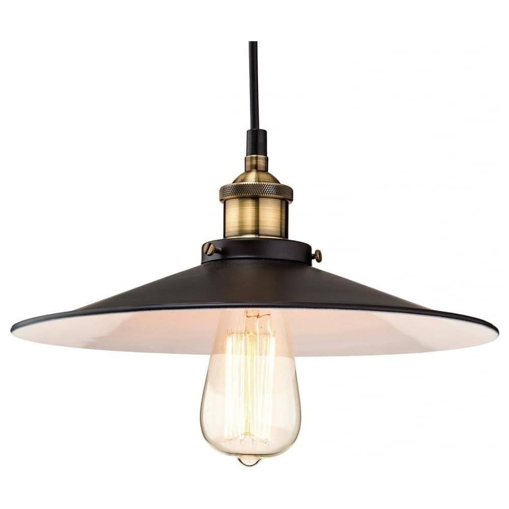 Empire Ceiling Pendant Light In Black And Antique Brass Finish 3471BK