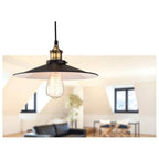Empire Ceiling Pendant Light In Black And Antique Brass Finish 3471BK