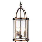 Imperial 3 Light Ceiling Pendant Lantern With Clear Glass Panels 8301