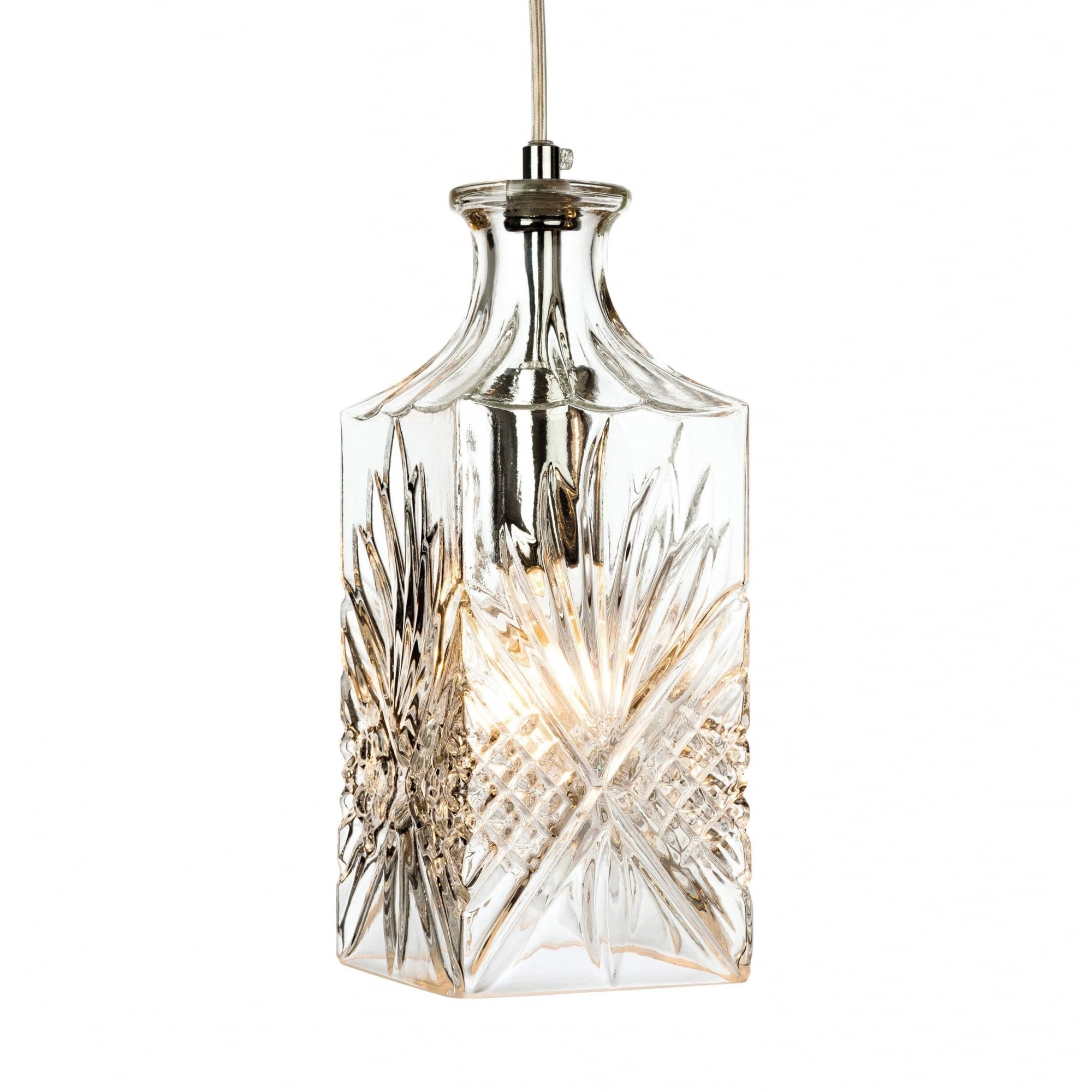 Decanter Ceiling Pendant Light With Decorative Glass Shade 3447CH