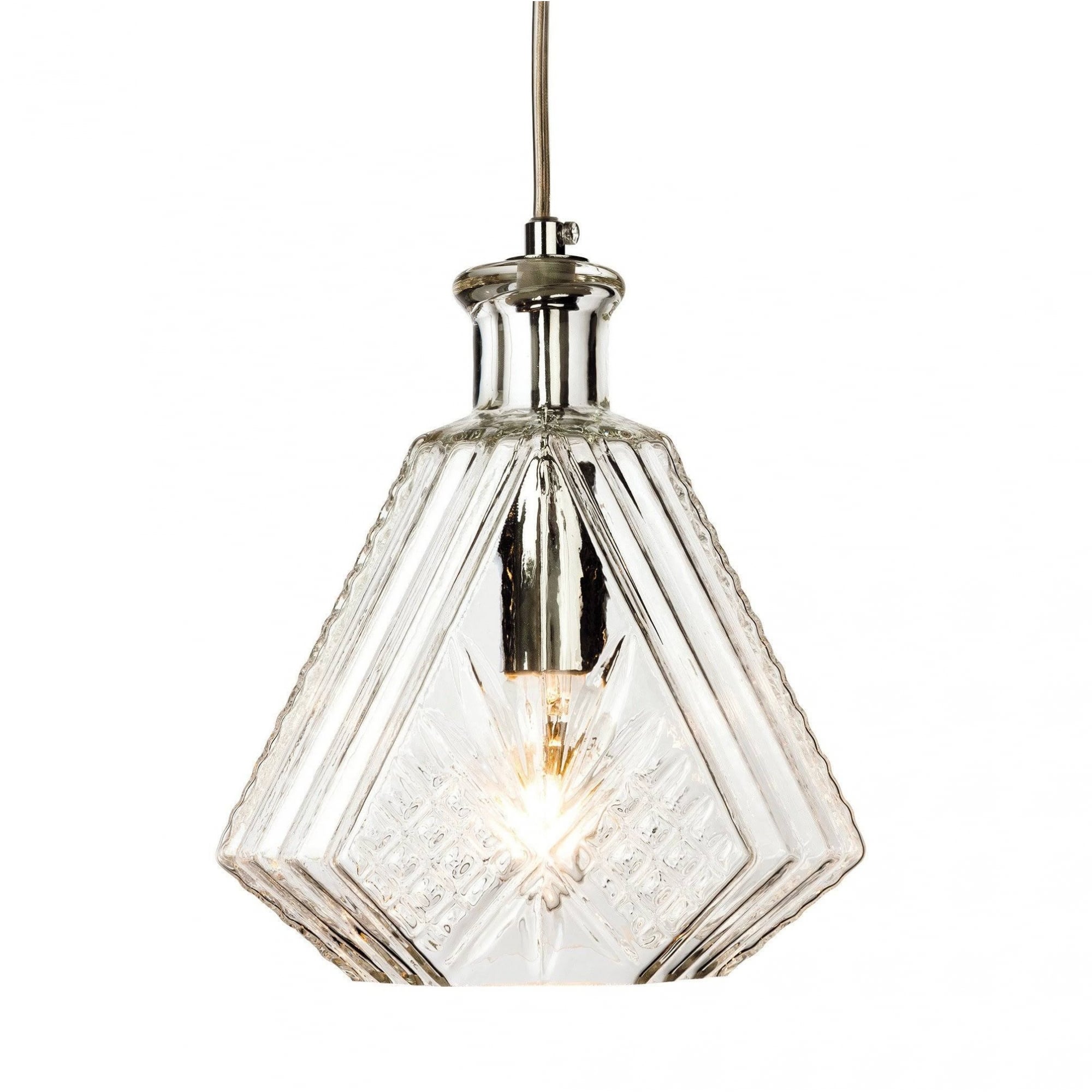 Decanter Triangular Ceiling Pendant Light With Decorative Glass Shade 3448