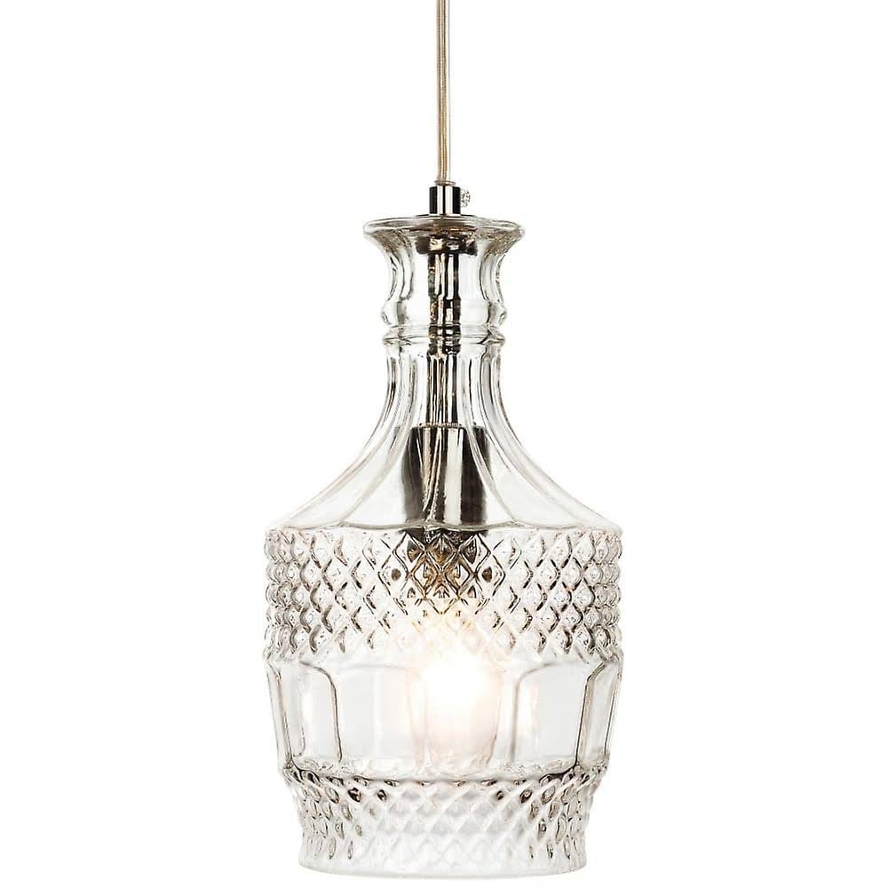 Decanter Curved Bottle Ceiling Pendant Light With Decorative Glass Shade 3449