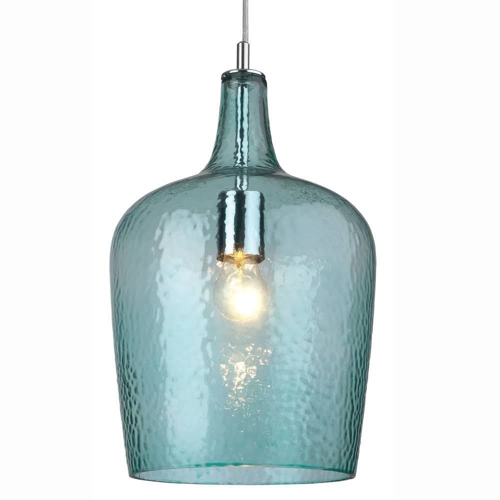 Glass Ceiling Pendant Light With Aqua Glass Shade 2301AQ