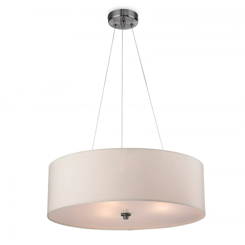 Phoenix Modern Ceiling Pendant Light With Cream Shade 2314CR