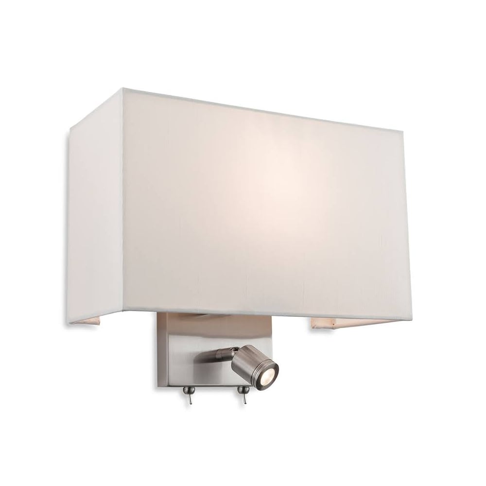 Fargo Stylish Wall Light With Reading Light In Brushed Steel Finish 4942BS