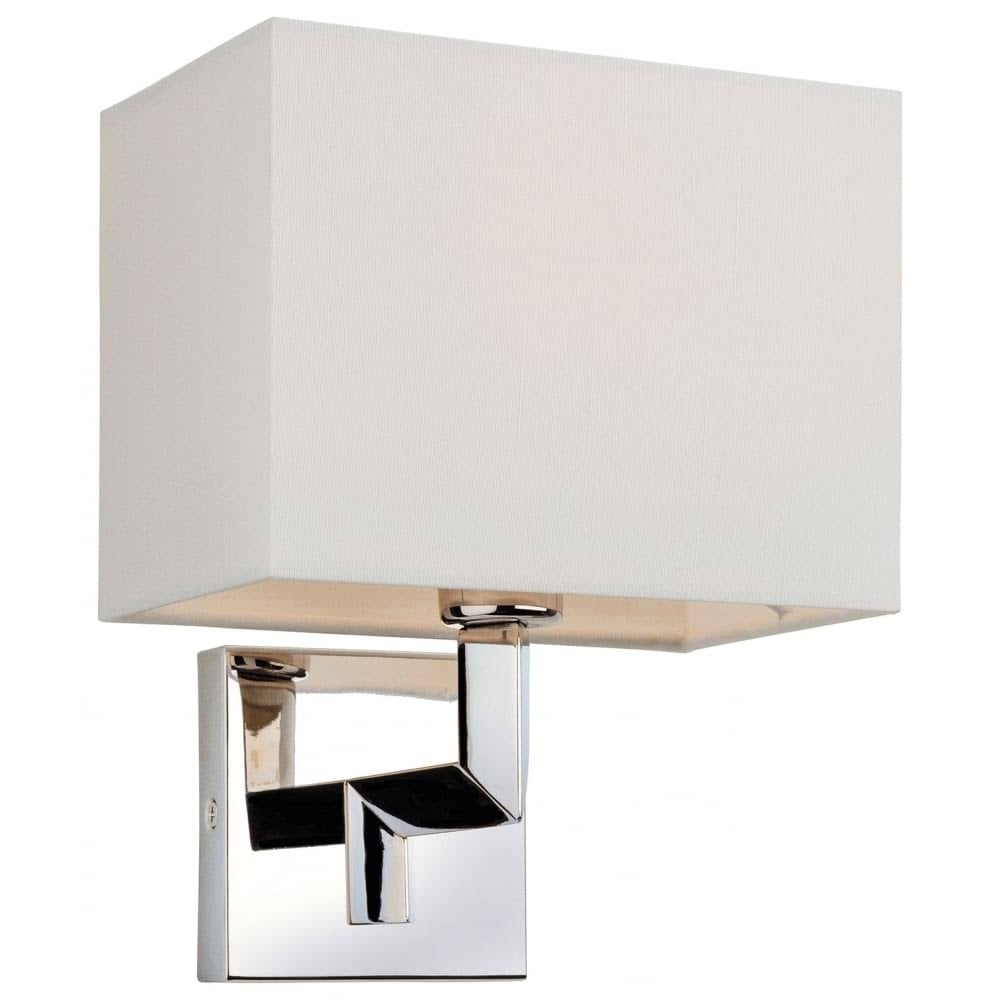 Lex Stylish Wall Light In Polished Stainless Steel Finish With Cream Shade 3458CR