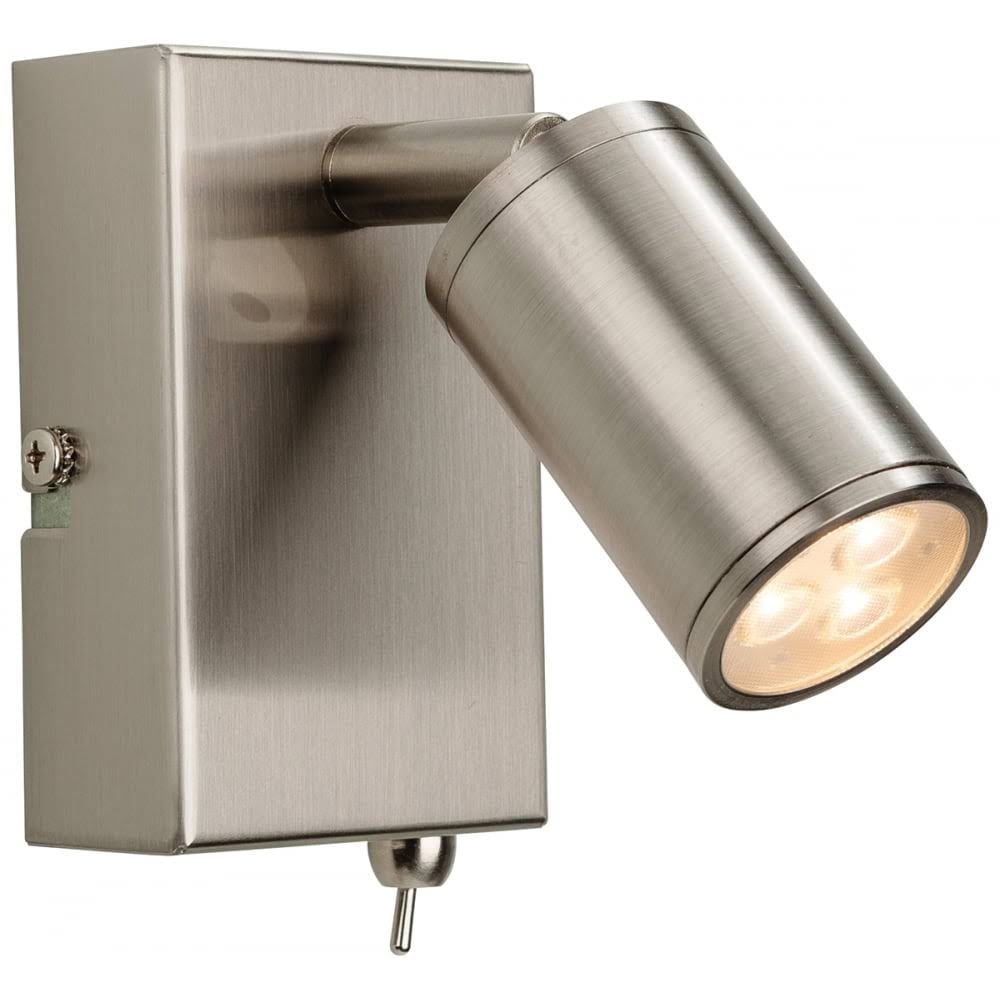Orion LED Modern Reading Wall Light In Brushed Steel Finish 3453BS
