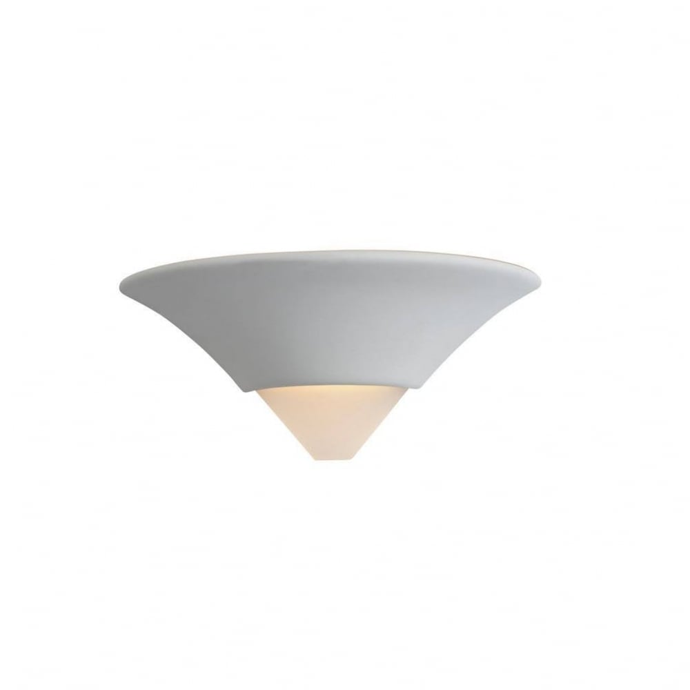 Contemporary Ceramic Unglazed Wall Washer With White Glass C340UN