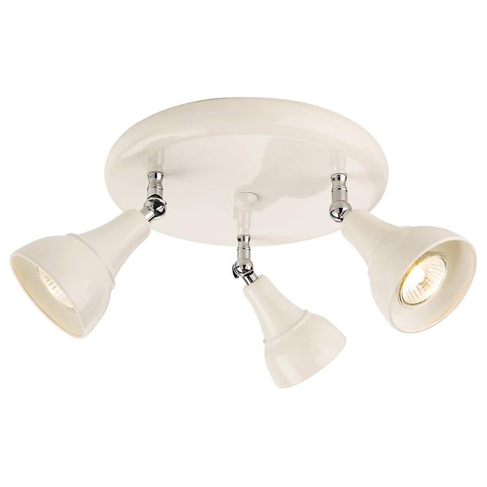 Country 3 Light Ceiling Plate Spotlight In Cream Finish 3466CR