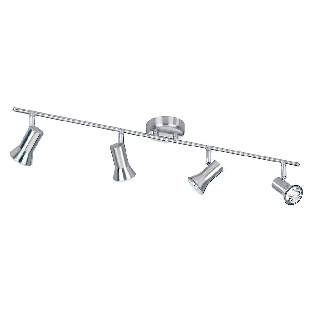 Magnum 4 Light Ceiling Bar Spotlight In Brushed Steel Finish 6094