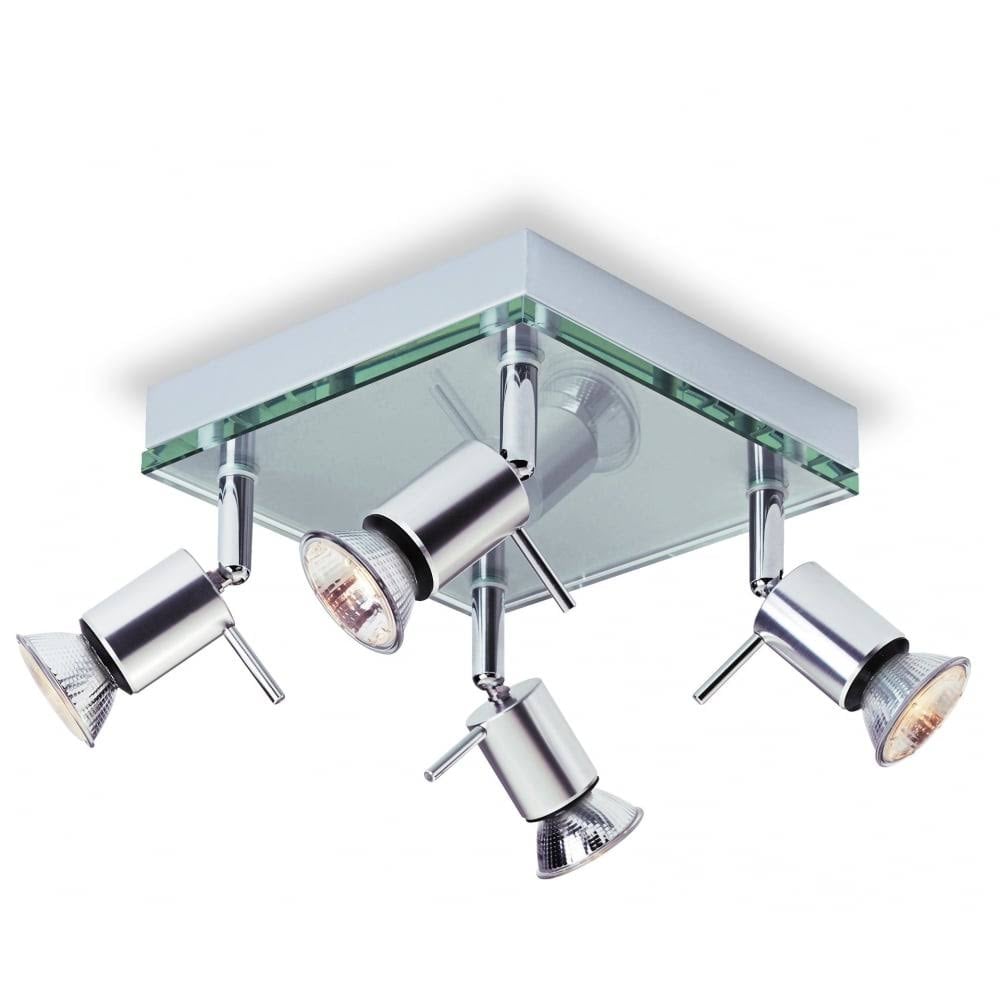 Aqua Contemporary Ceiling Spotlight In Aluminium Finish With Clear Glass 5514