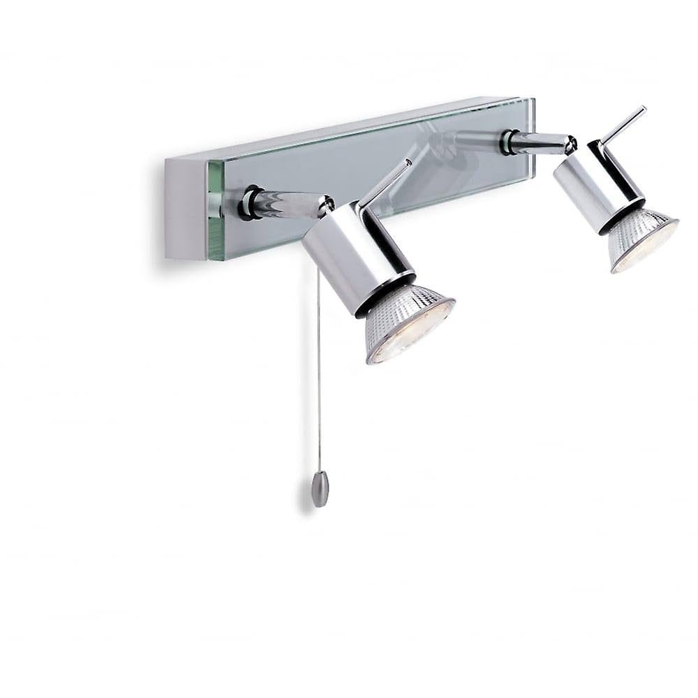 Aqua Contemporary Twin Wall Spotlight In Aluminium Finish With Clear Glass 5513