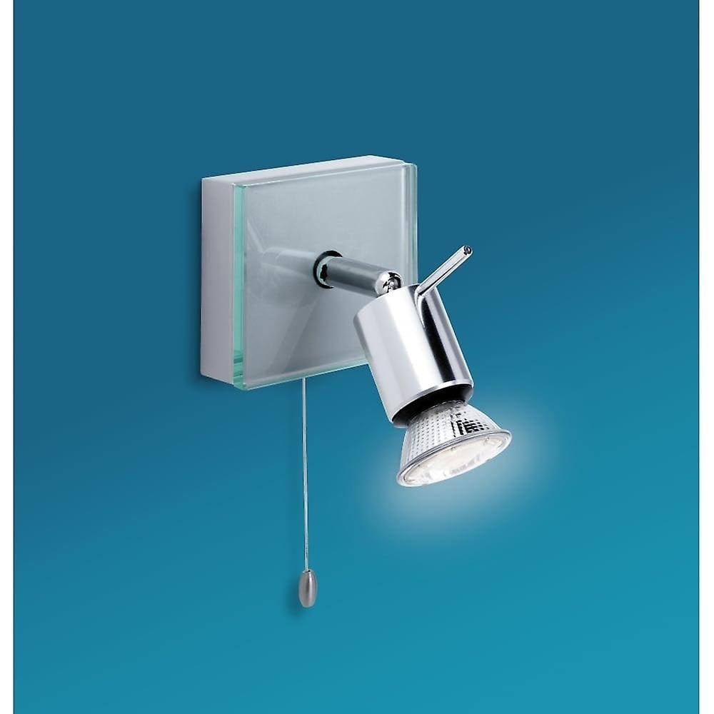 Aqua Contemporary Single Wall Spotlight In Aluminium Finish With Clear Glass 5512