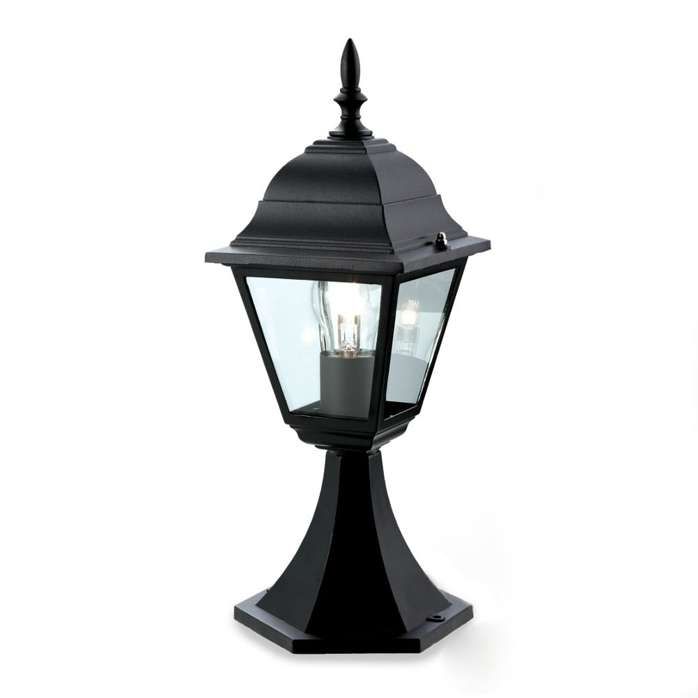 Faro Outdoor Pillar Lantern In Black Finish IP44 P203