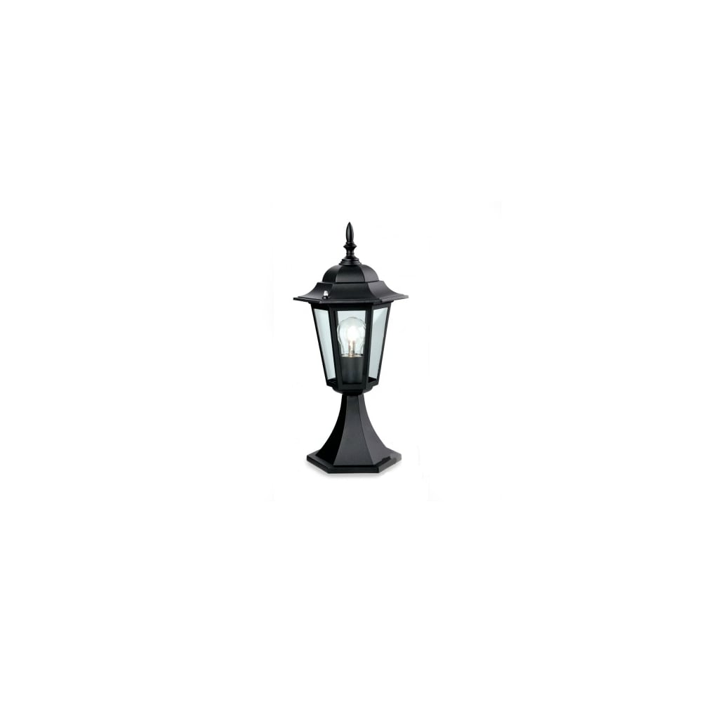 6 Panel Outdoor Pillar Lantern In Black Finish IP44 P103