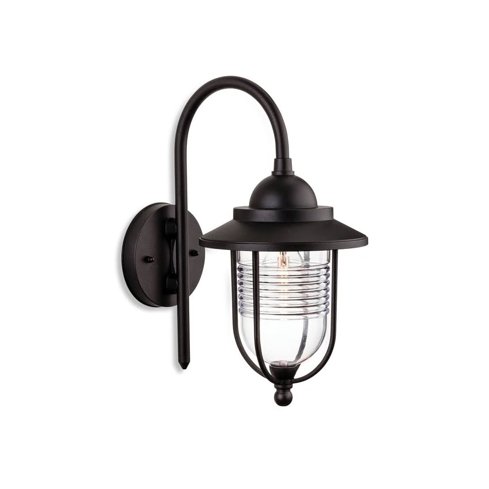 Oregon Contemporary Outdoor Wall Lantern In Black Finish IP44 4909BK