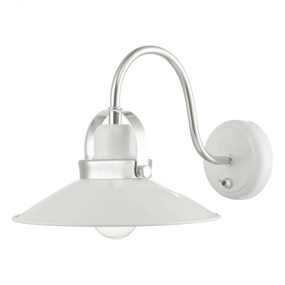 Liden Single Wall Light In White And Polished Chrome Finish LID072