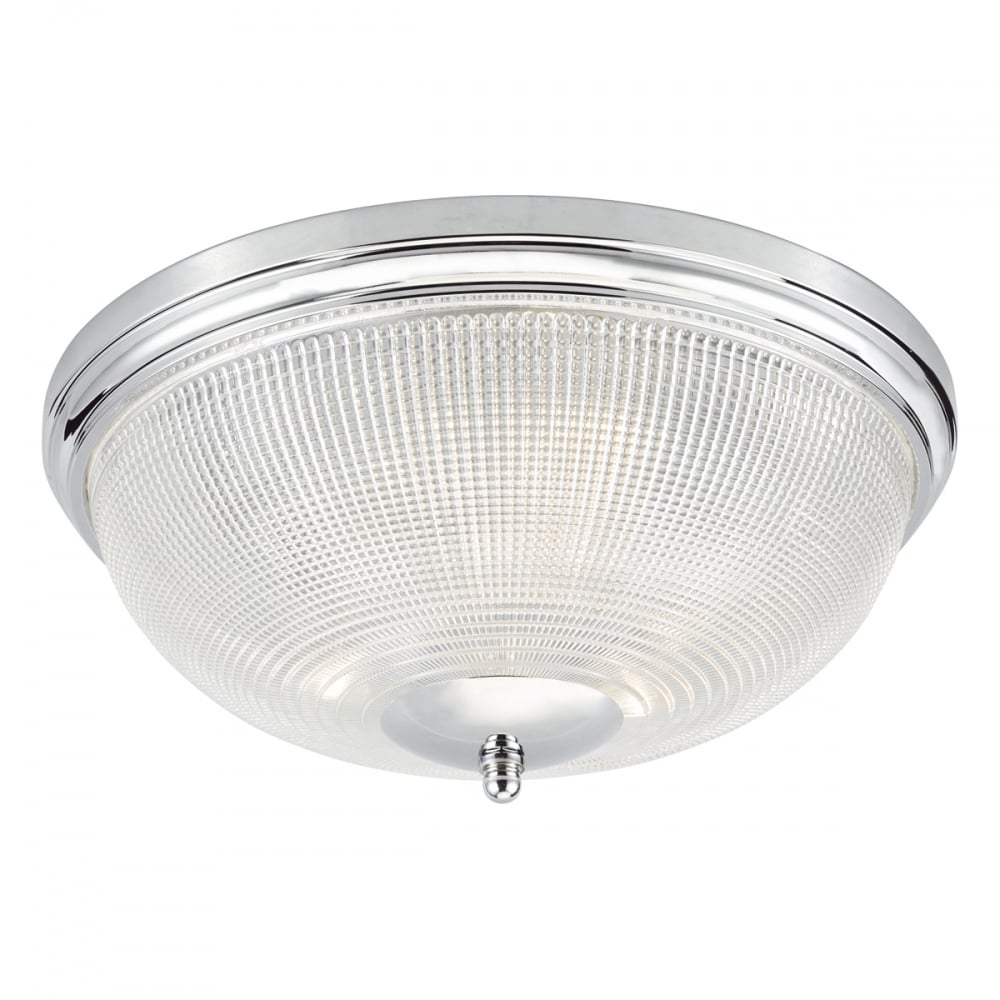 Arbour Bathroom Glass Flush Ceiling Light In Polished Chrome Finish ARB5250
