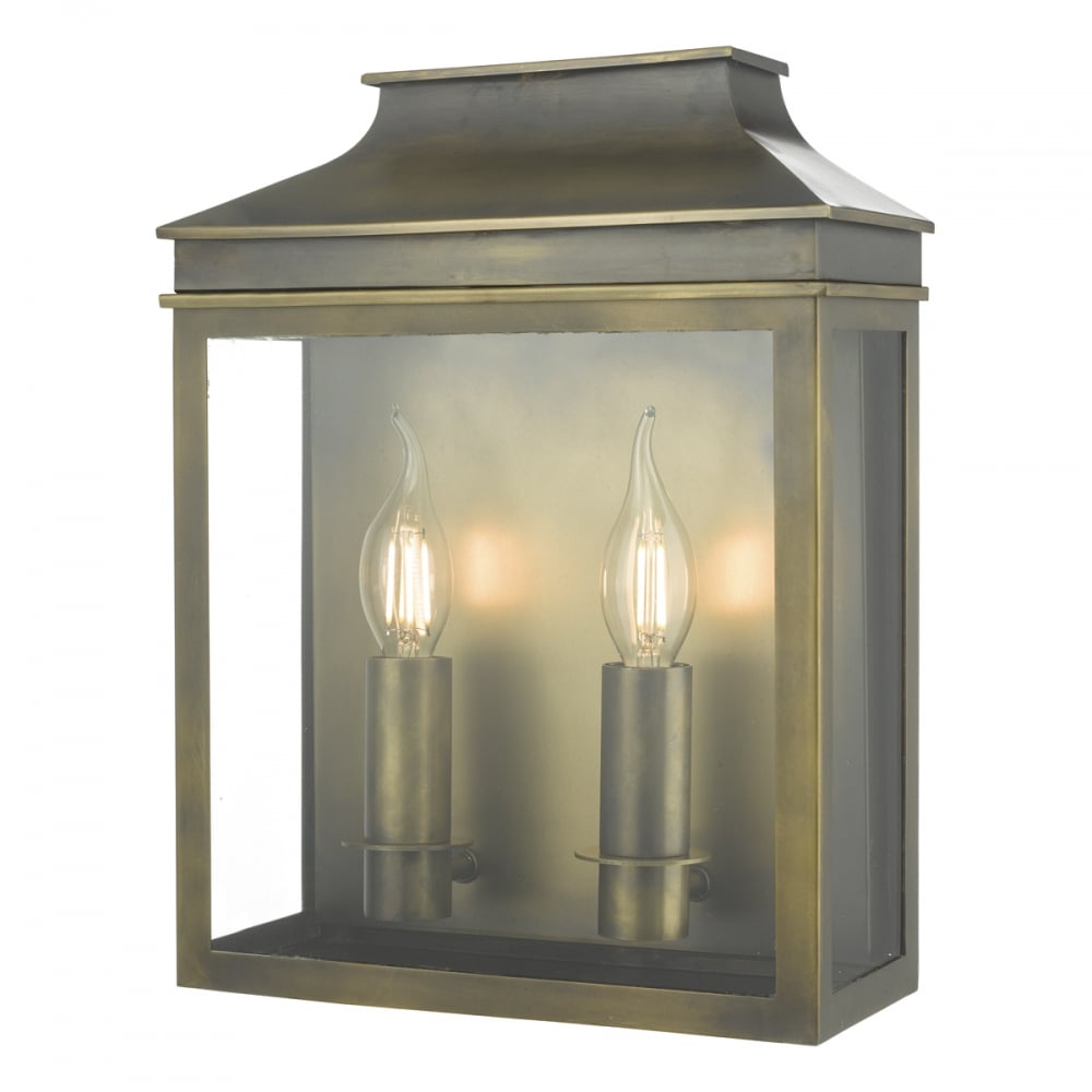 Vapour Brass Outdoor Twin Wall Lantern In Brass Finish VAP5045