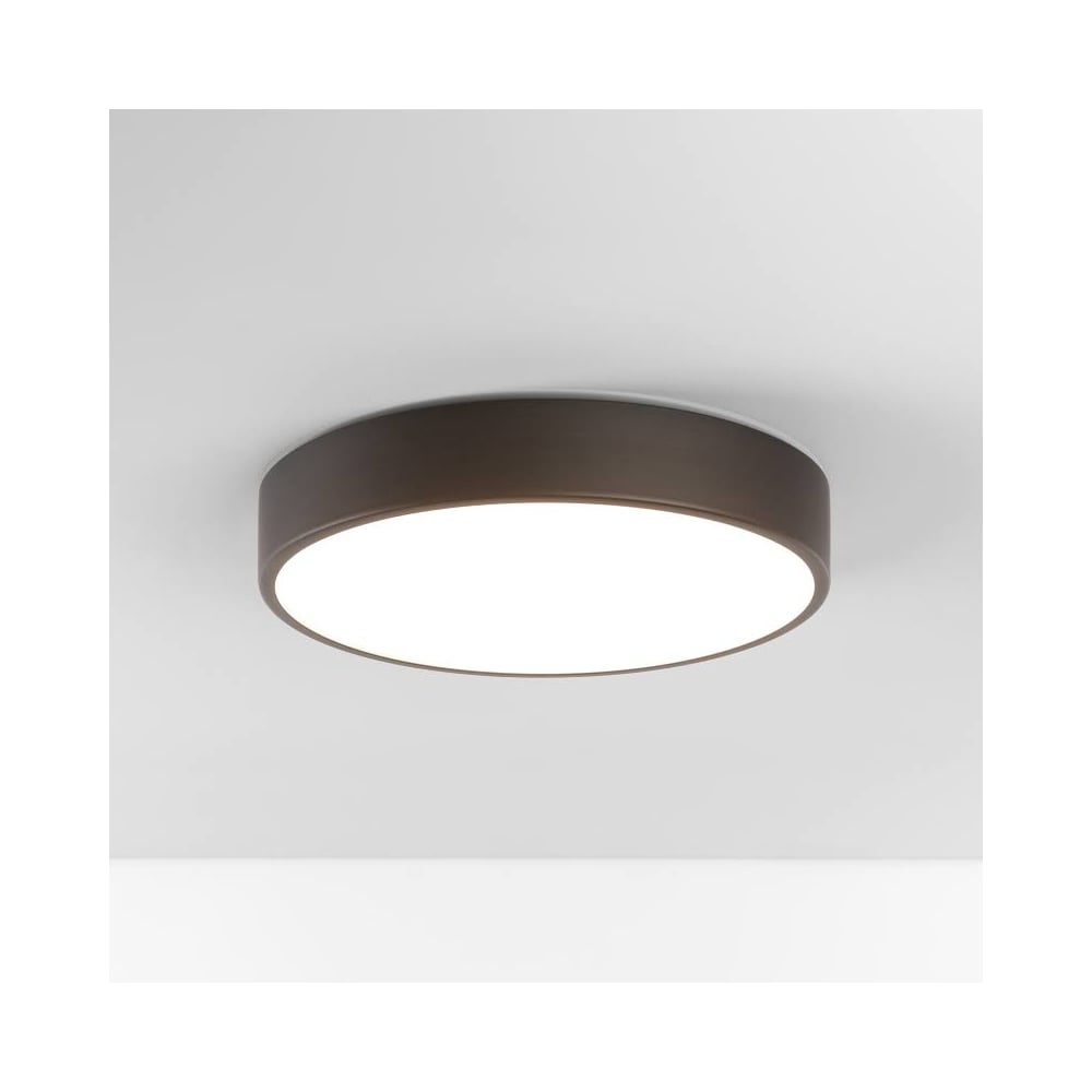 Mallon Round Bathroom Flush Ceiling Light In Bronze Finish 1125016