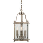 Ashley Traditional 3 Light Round Hall Ceiling Lantern, Antique Brass