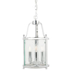 Ashley Traditional 3 Light Round Hall Ceiling Lantern, Polished Chrome