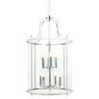 Ashley Traditional 8 Light Large Round Hall Ceiling Lantern, Polished Chrome