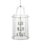 Ashley Traditional 12 Light Round Hall Ceiling Lantern, Polished Chrome