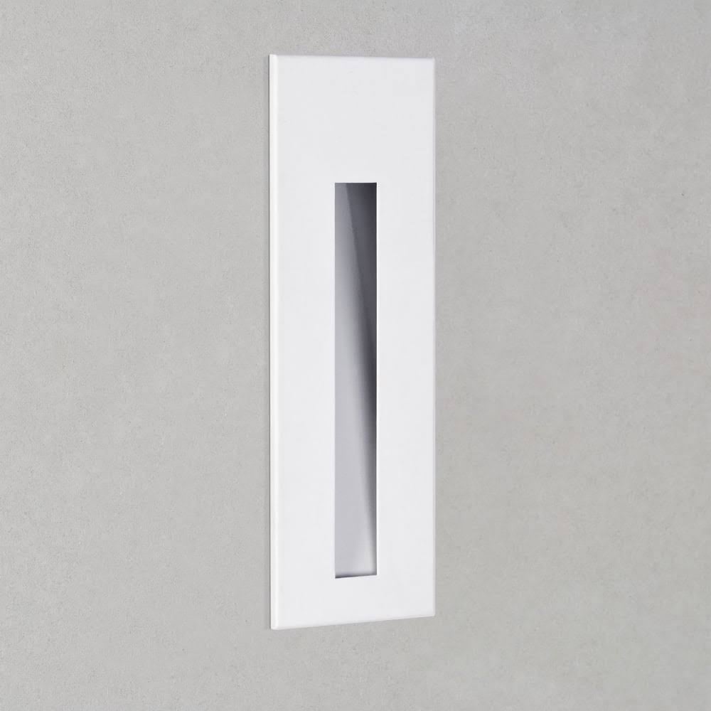 Borgo Sleek LED Rectangle Recessed Wall Light In Matt White Finish 1212021
