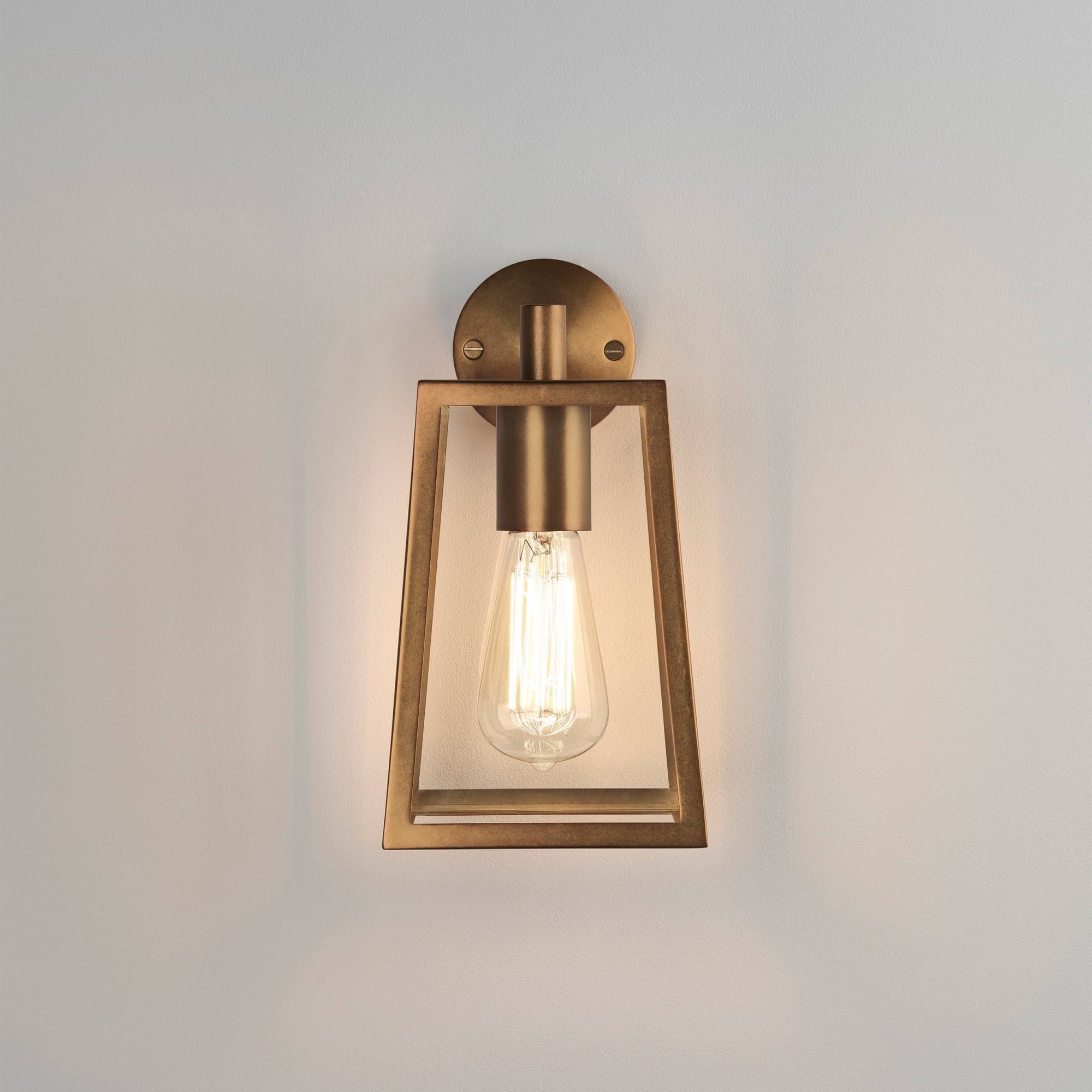 Calvi Outdoor Wall Lantern In Antique Brass Finish 1306005