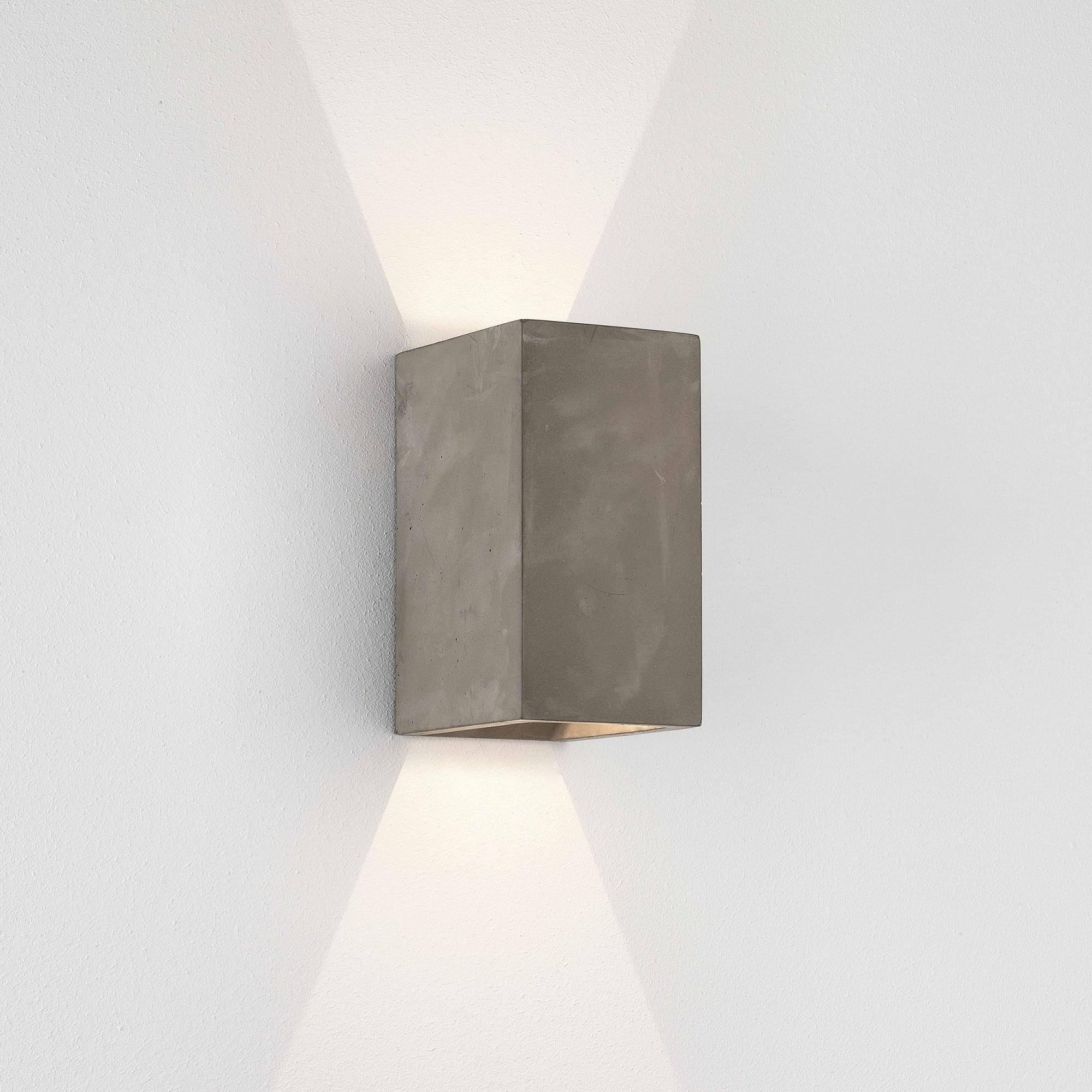 Oslo Modern LED Outdoor Wall Light In Matt Concrete Finish 1298020