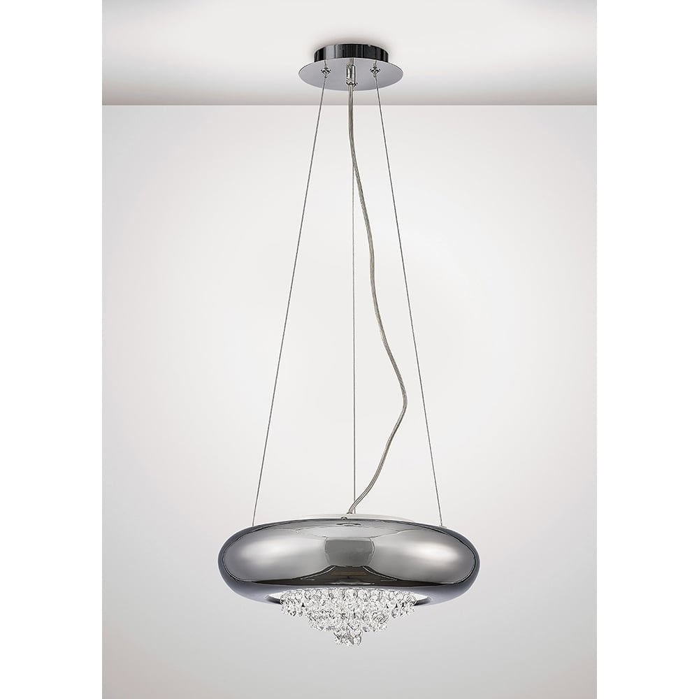 Phylis Large Pendant Light In Polished Chrome Finish With Crystals IL31563