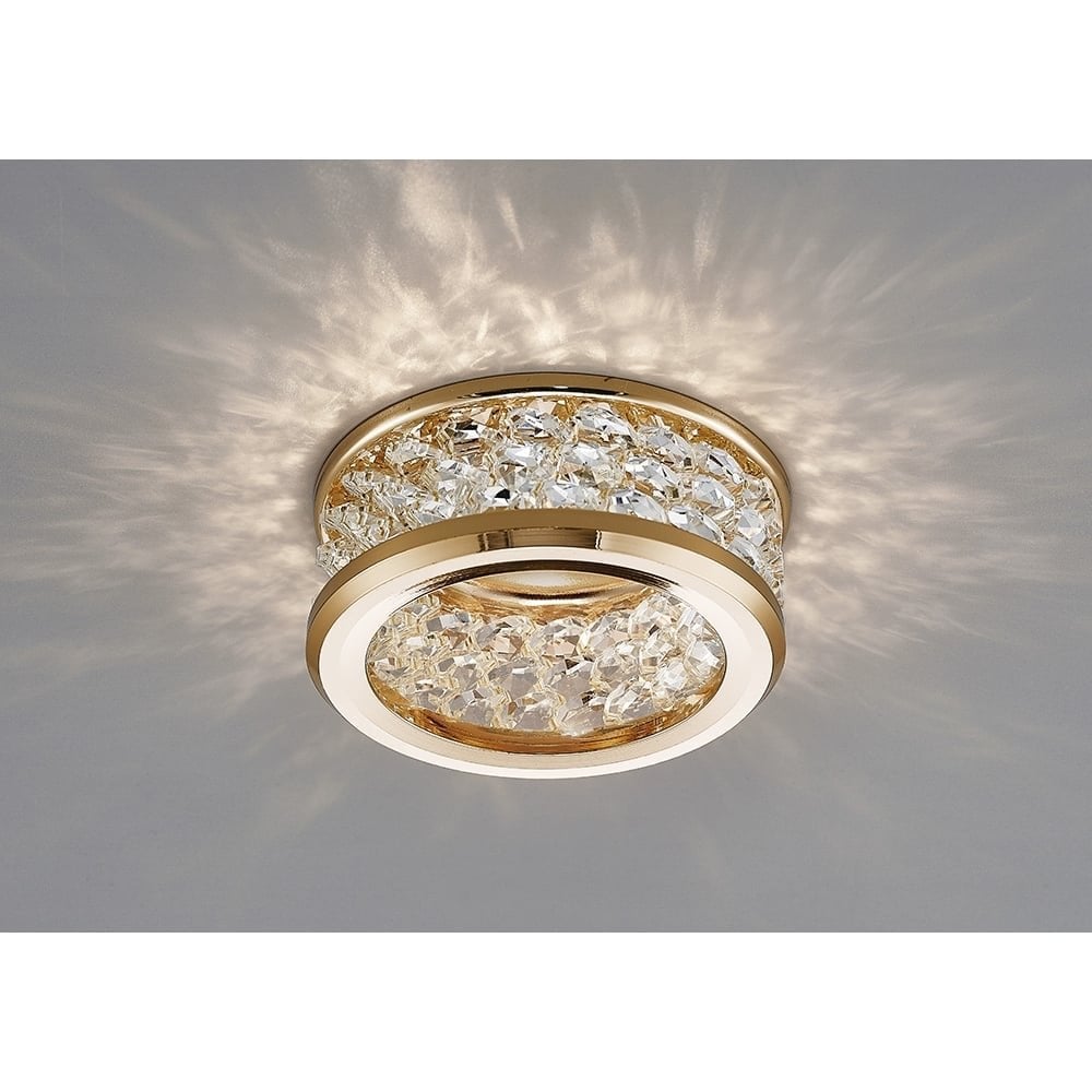 Dante Three Tier Crystal Ceiling Recessed Downlight In French Gold Finish IL30835FG