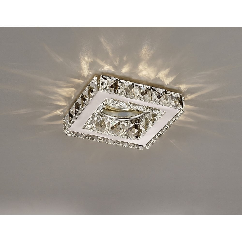 Galaxy Crystal Square Recessed Downlight In Polished Chrome Finish IL30837CH