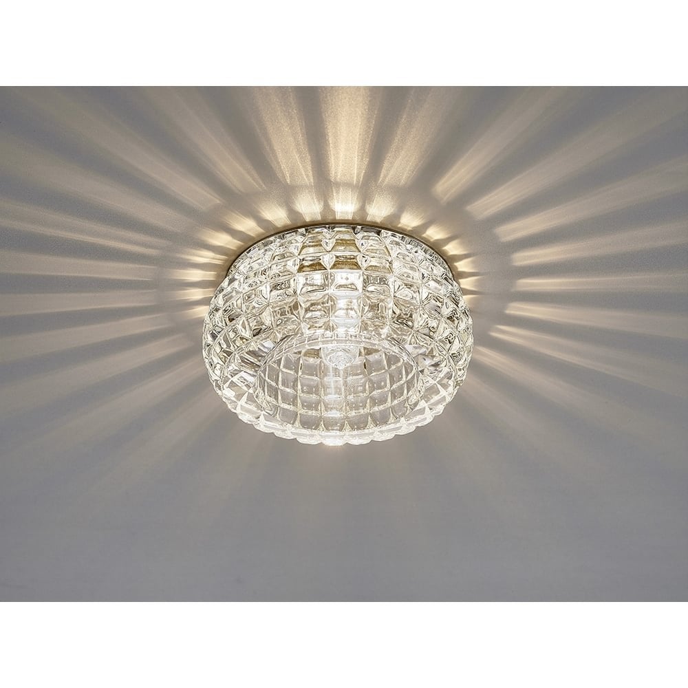 Ria Crystal Cube Pattern Round Downlight In Polished Chrome Finish IL31841CH
